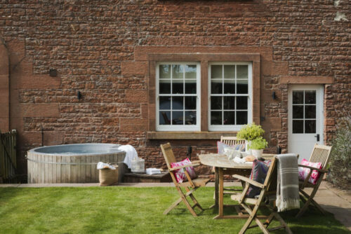 Garden and electric hot tub